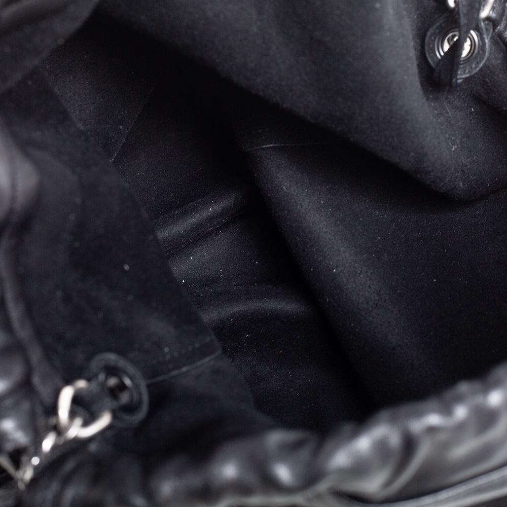 Saint Laurent Black Leather Teddy Bucket Bag 7