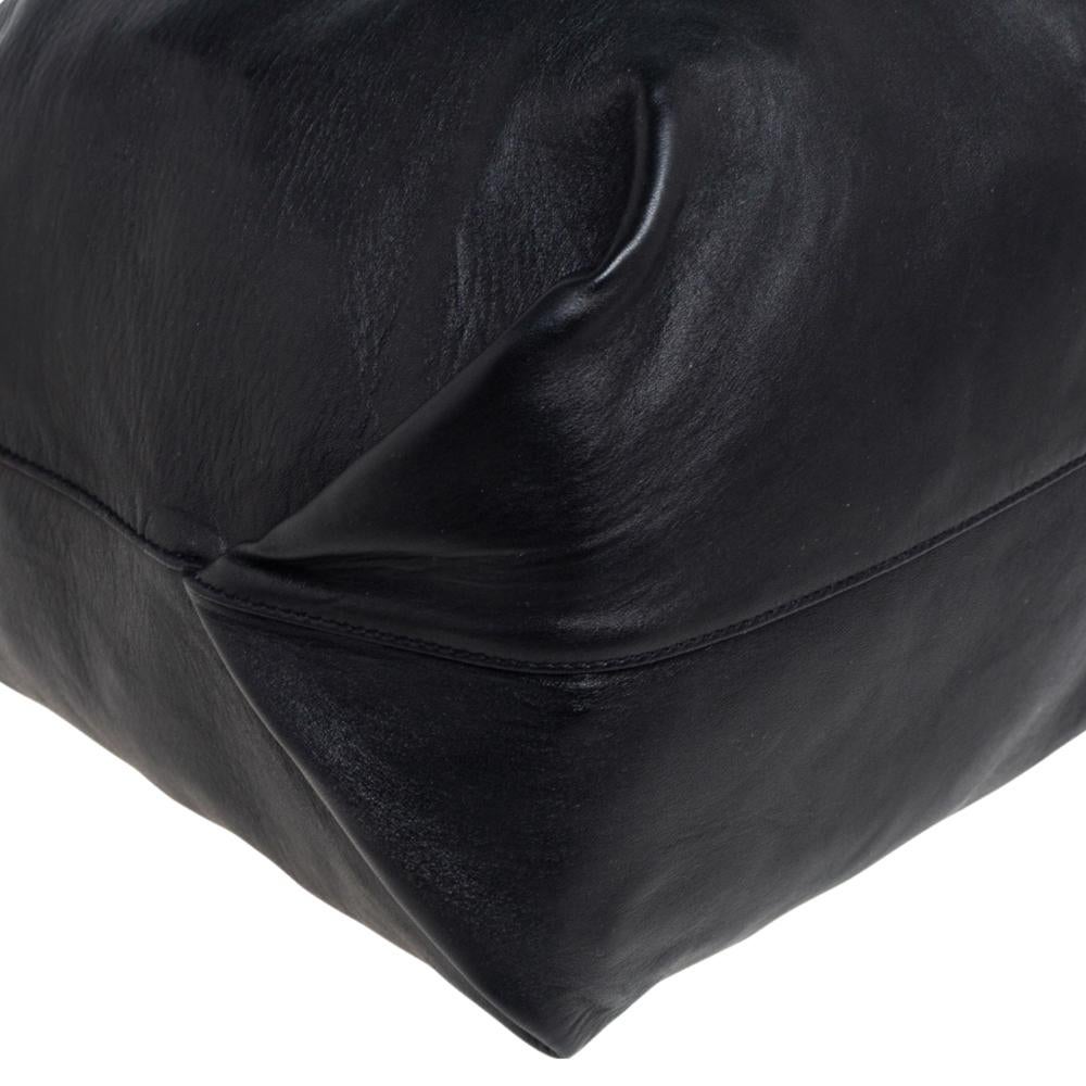 Saint Laurent Black Leather Teddy Bucket Bag 5