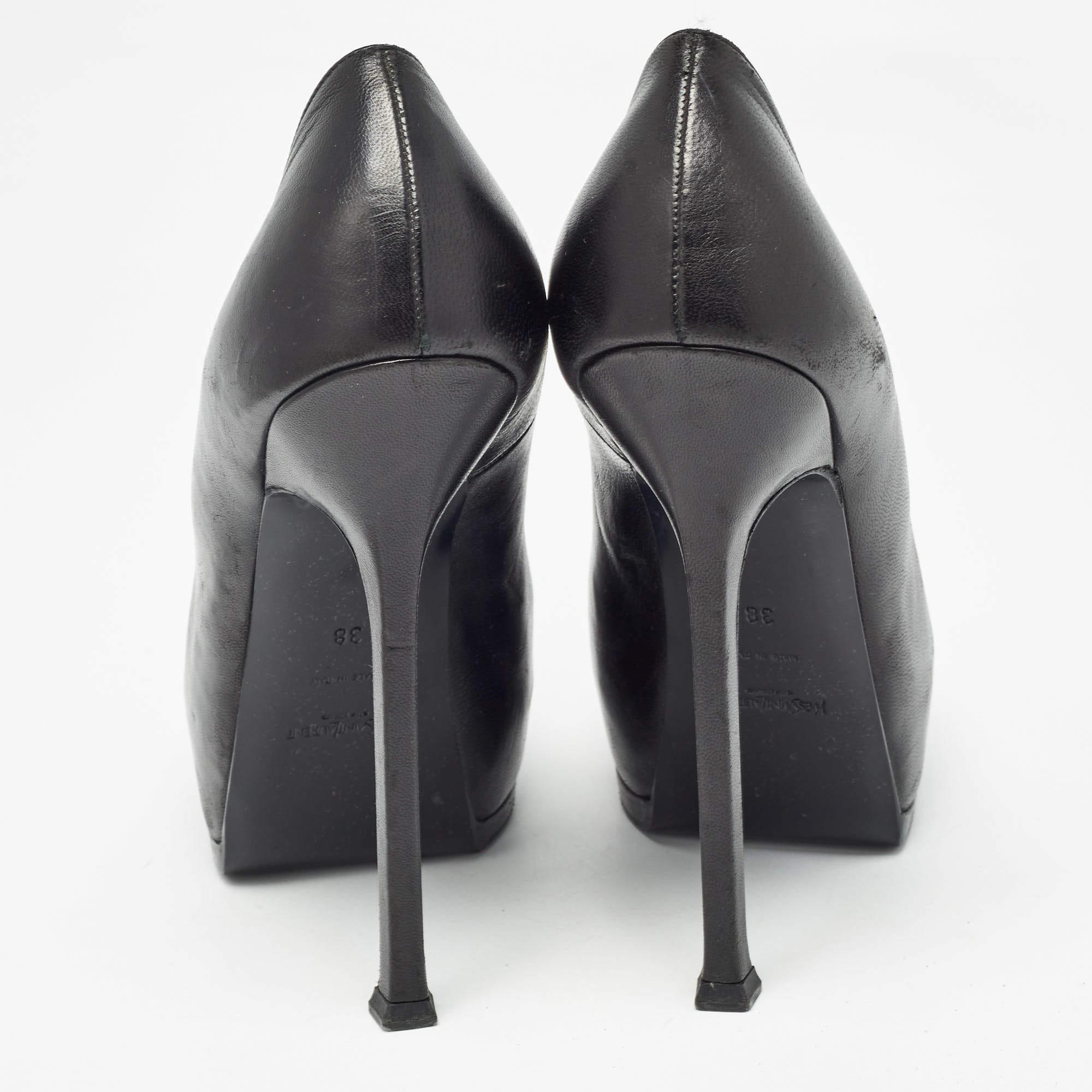 Saint Laurent escarpins Tribtoo en cuir noir Taille 38 Pour femmes en vente