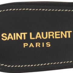 SAINT LAURENT black leather TRIBUTE Flat Sandals Shoes 41