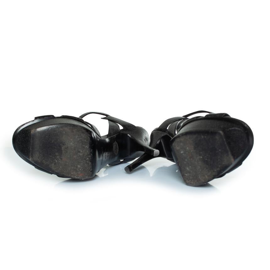 Saint Laurent, Black leather tribute low sandals For Sale 8