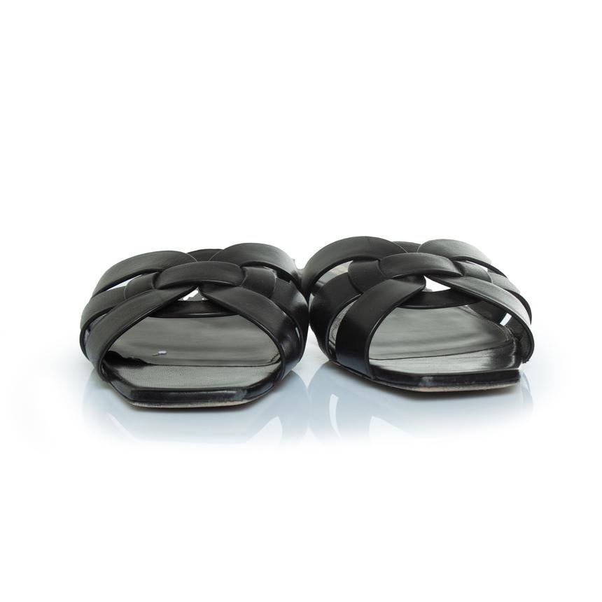 Women's Saint Laurent, Black leather tribute mules