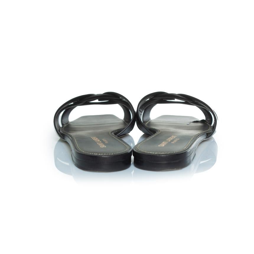 Saint Laurent, Black leather tribute mules 2