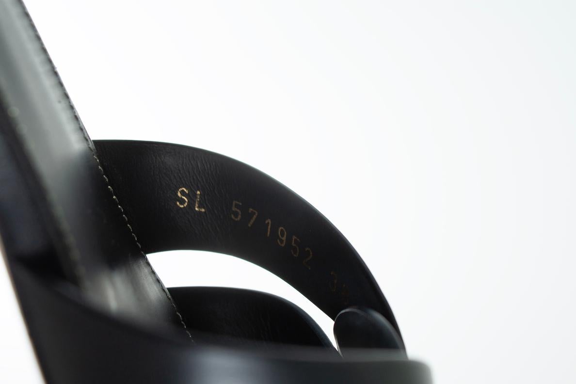 Saint Laurent, Black leather tribute mules 4