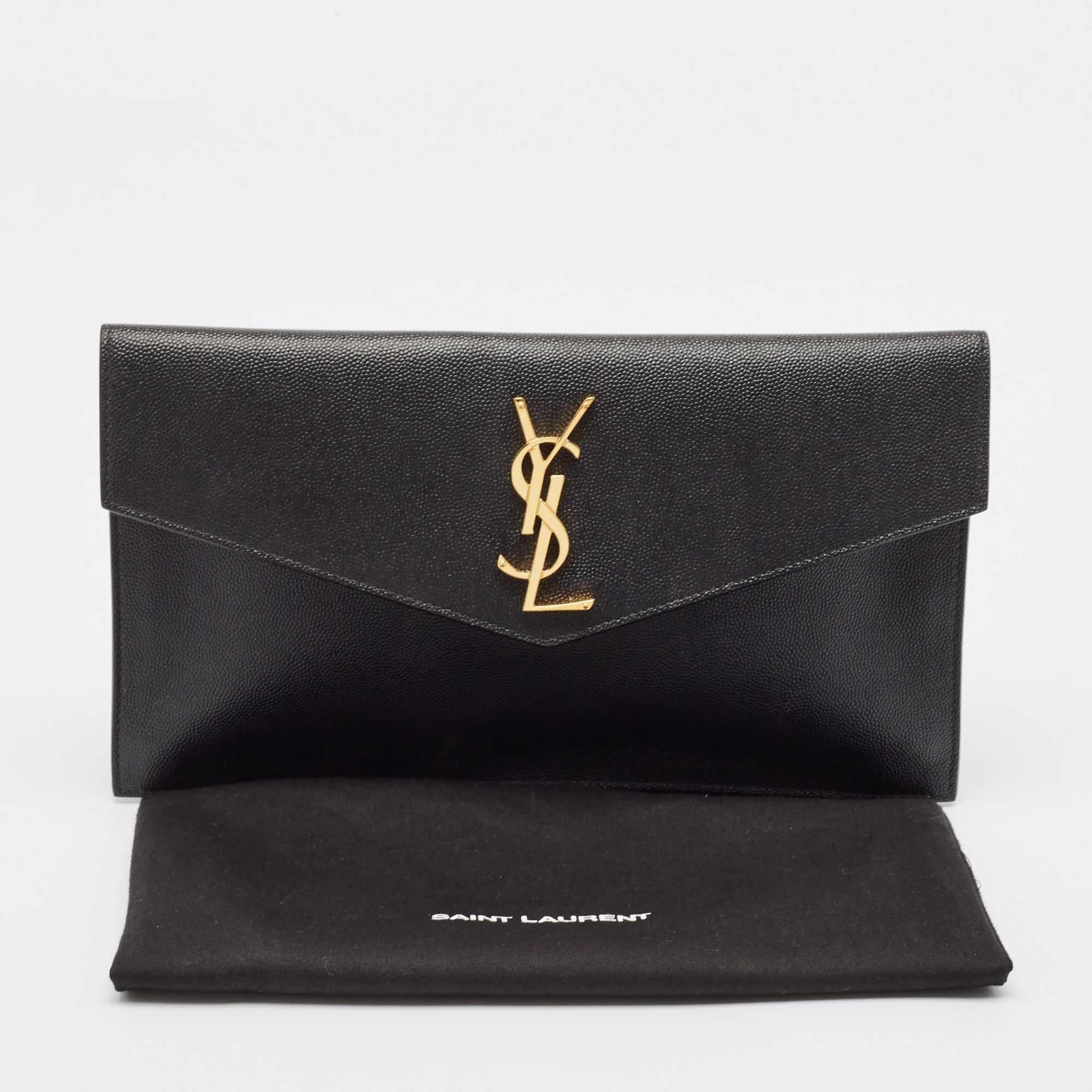 Saint Laurent Black Leather Uptown Pouch 3