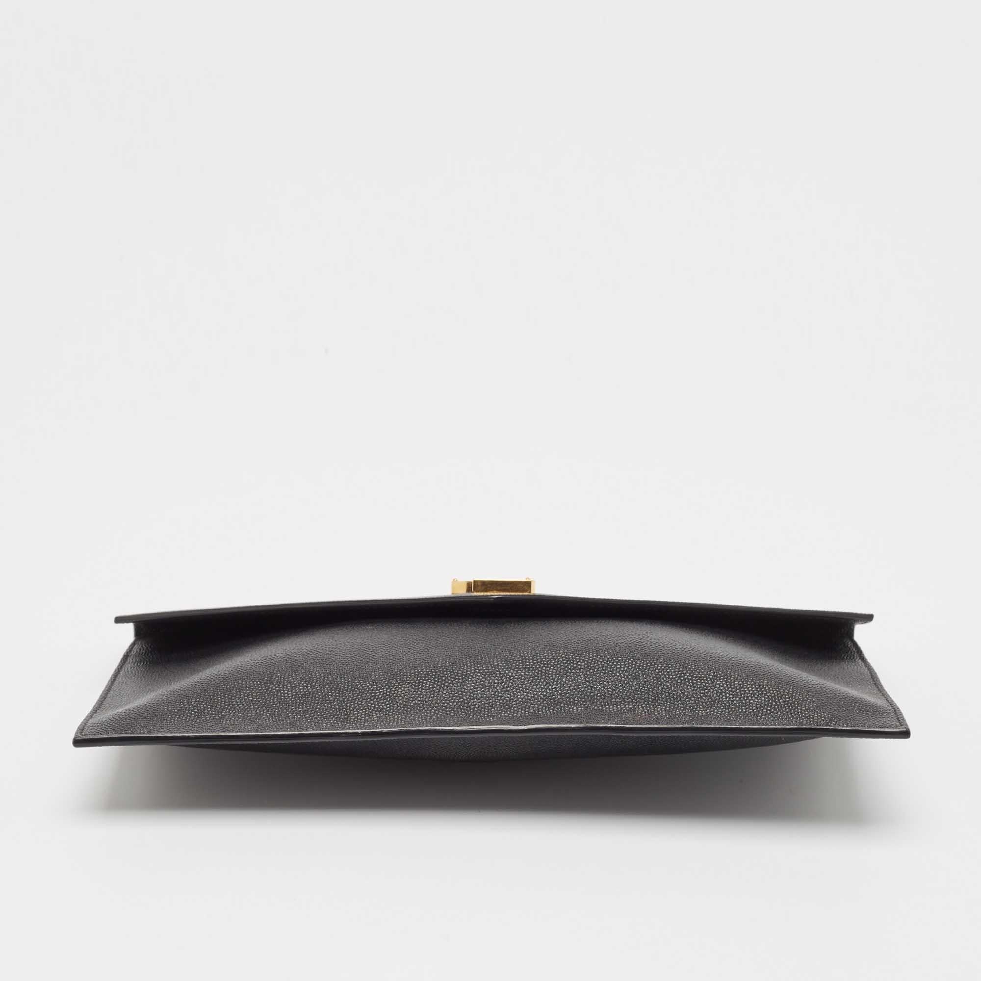 Saint Laurent Black Leather Uptown Pouch 4