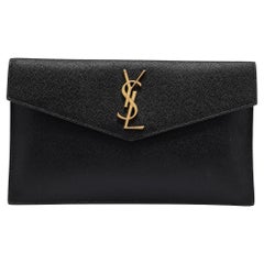 Saint Laurent Black Leather Uptown Pouch