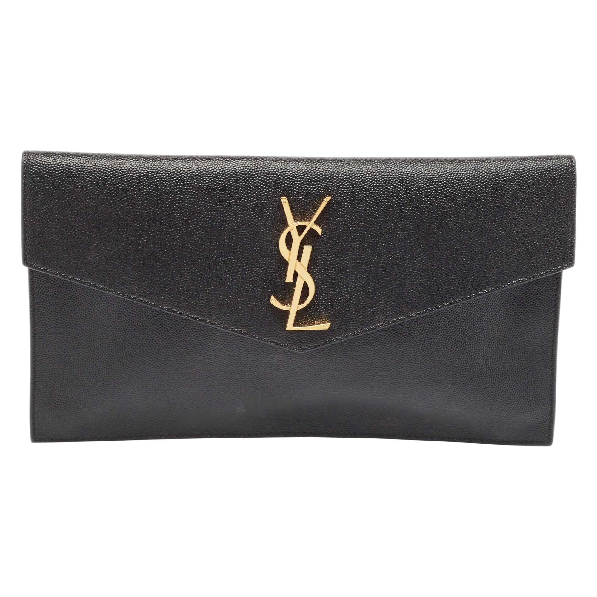 Saint Laurent Black Leather Uptown Pouch