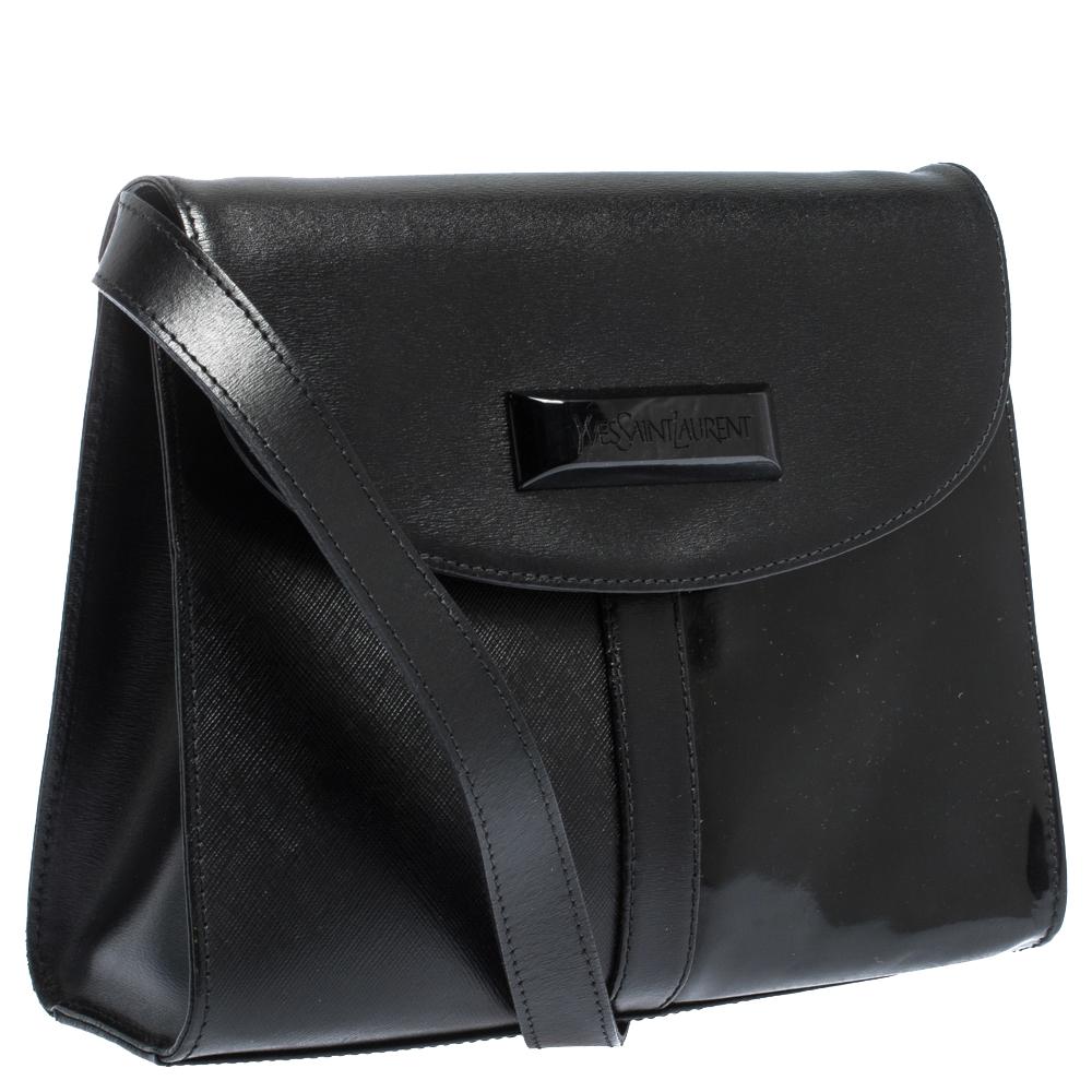 Women's Saint Laurent Black Leather Vintage Flap Shoulder Bag