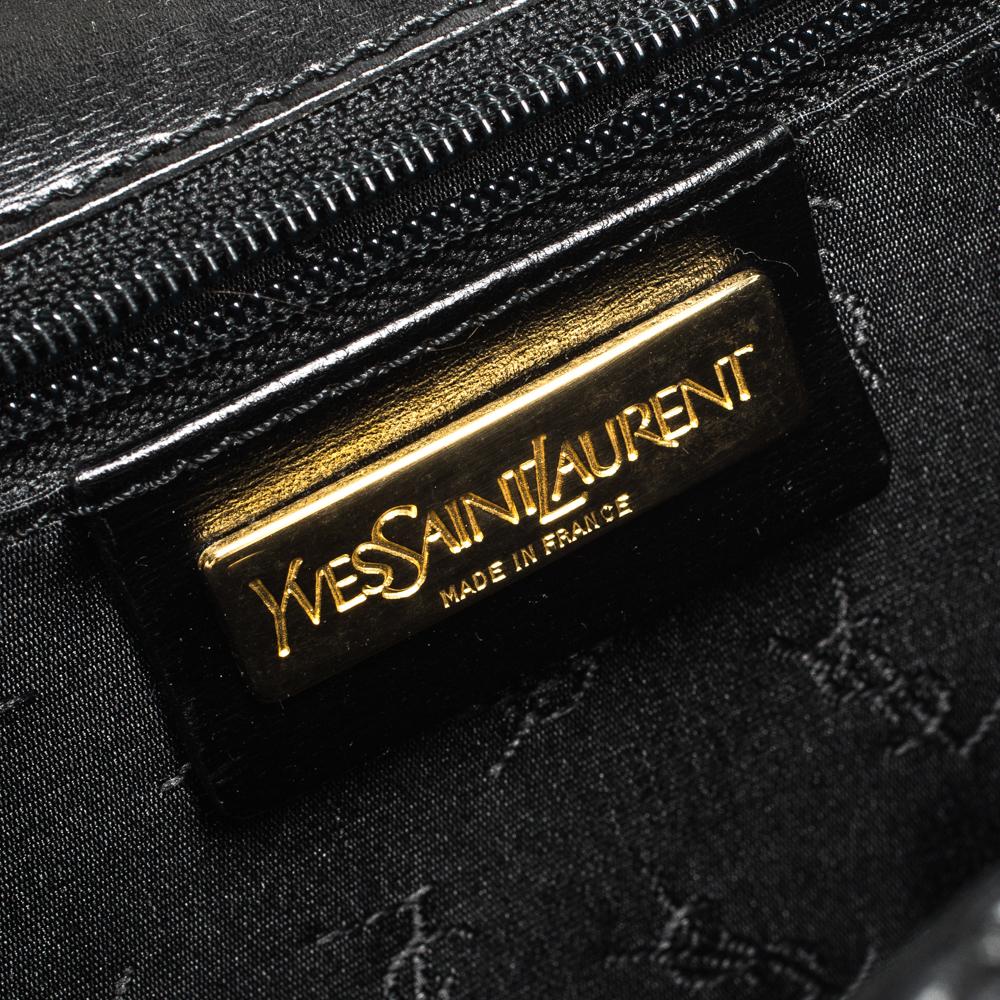 Saint Laurent Black Leather Vintage Flap Shoulder Bag 4