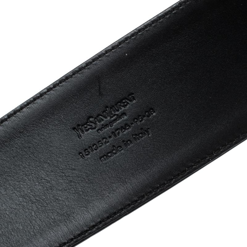 Saint Laurent Black Leather Waist Belt 95cm 1