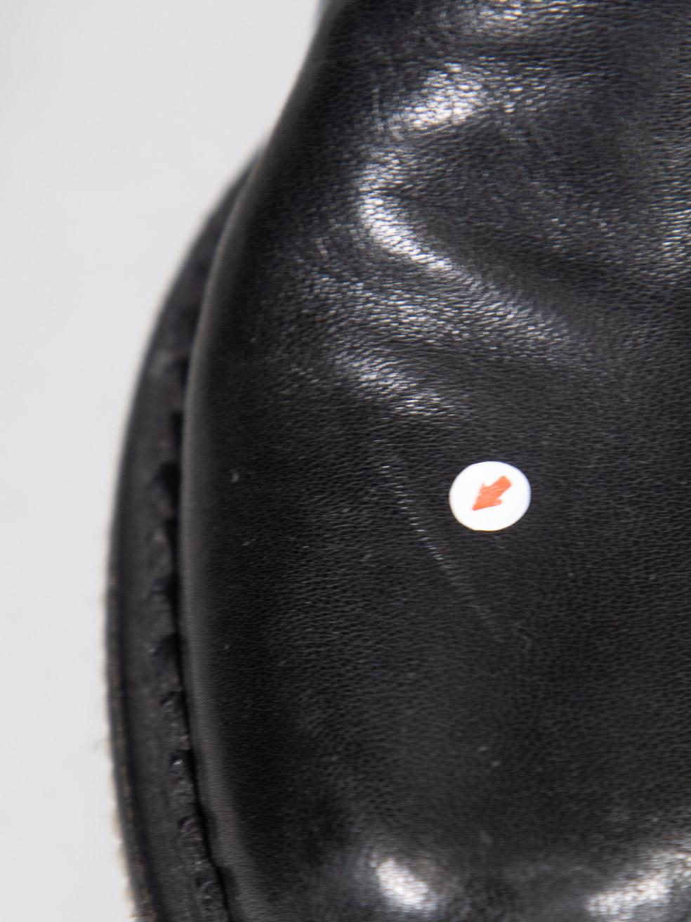 Saint Laurent Black Leather Wedge Mid Calf Boots Size IT 36 For Sale 3