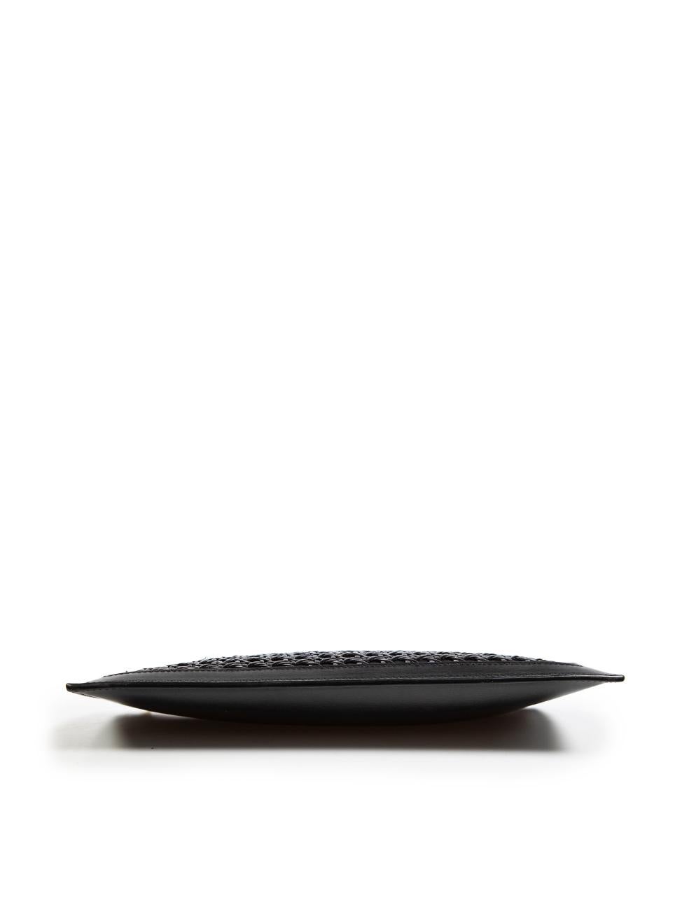 Women's Saint Laurent Black Leather & Wicker Clutch Bag