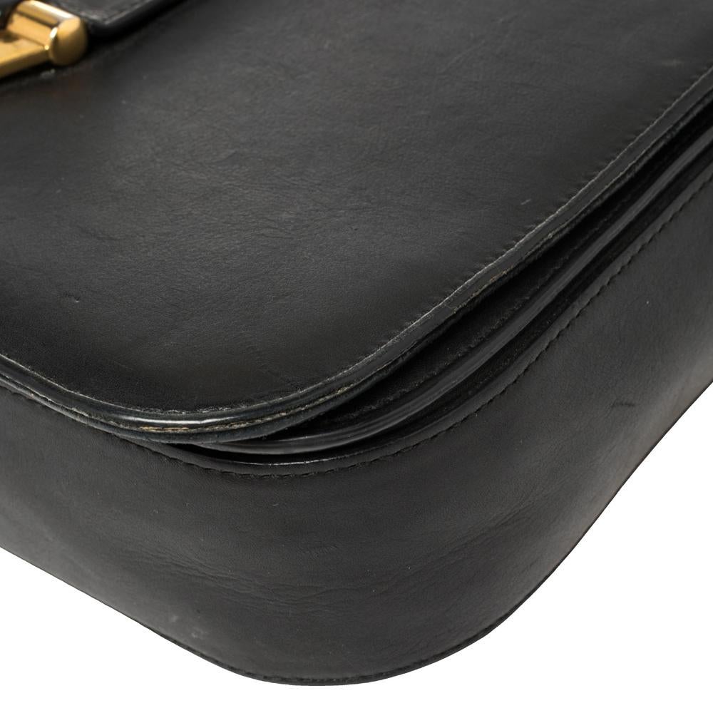 Saint Laurent Black Leather Y-Ligne Flap Crossbody Bag 3