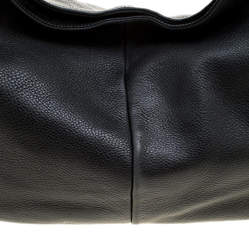 Saint Laurent Black Leather Zip Hobo 1