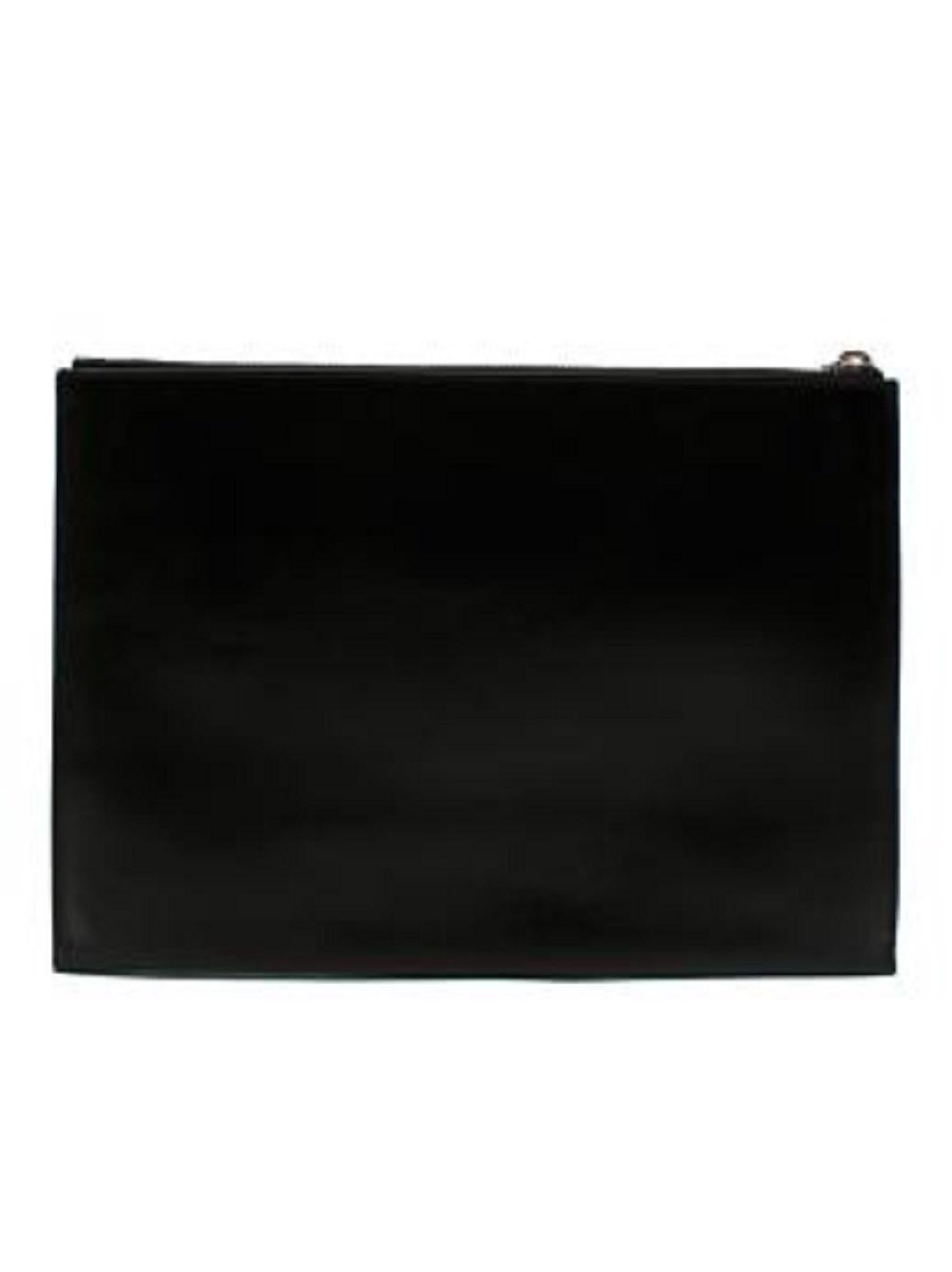 Saint Laurent Black Leather Zip Pouch In Good Condition For Sale In London, GB