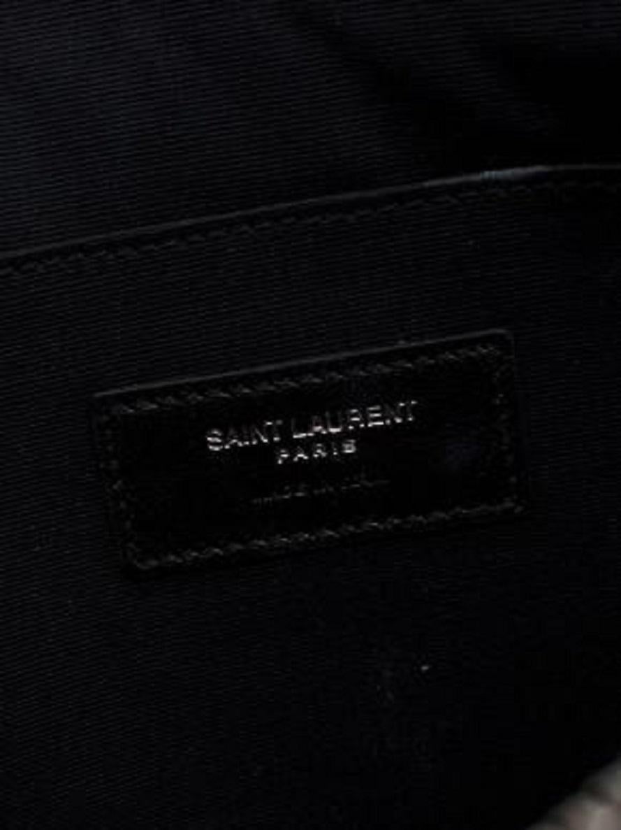 Women's Saint Laurent Black Leather Zip Pouch For Sale