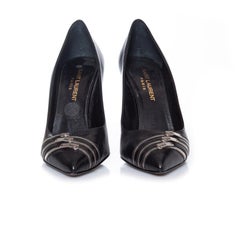 Saint Laurent, Black leather zipper pumps