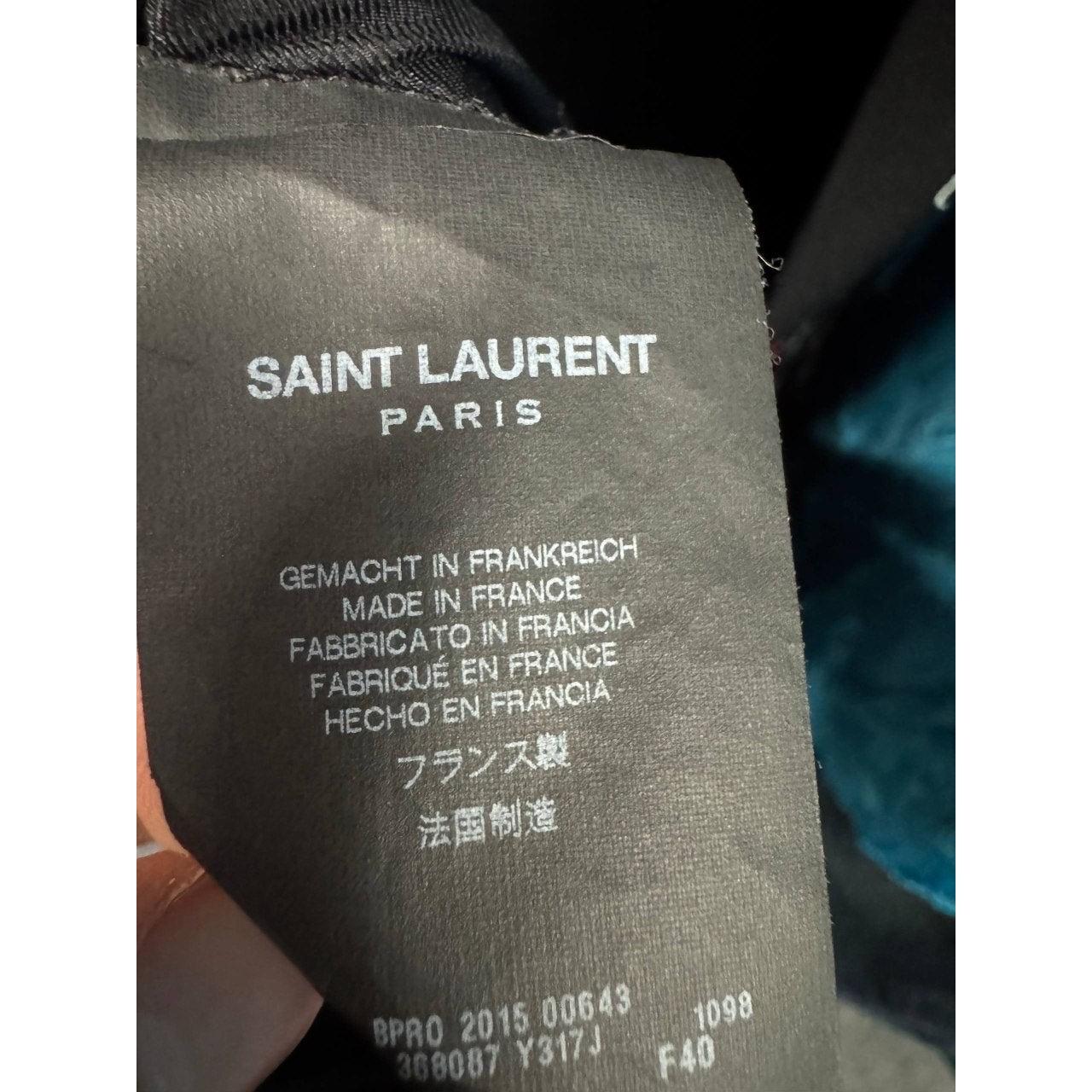 Saint Laurent Robe imprimée rouge à lèvres noir - Taille L (FR40) Pour femmes en vente