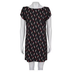 Saint Laurent Robe imprimée rouge à lèvres noir - Taille L (FR40)