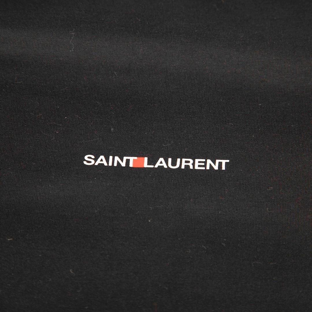 Noir Saint Laurent Black Logo Print Short Sleeve T-Shirt Size XXL en vente