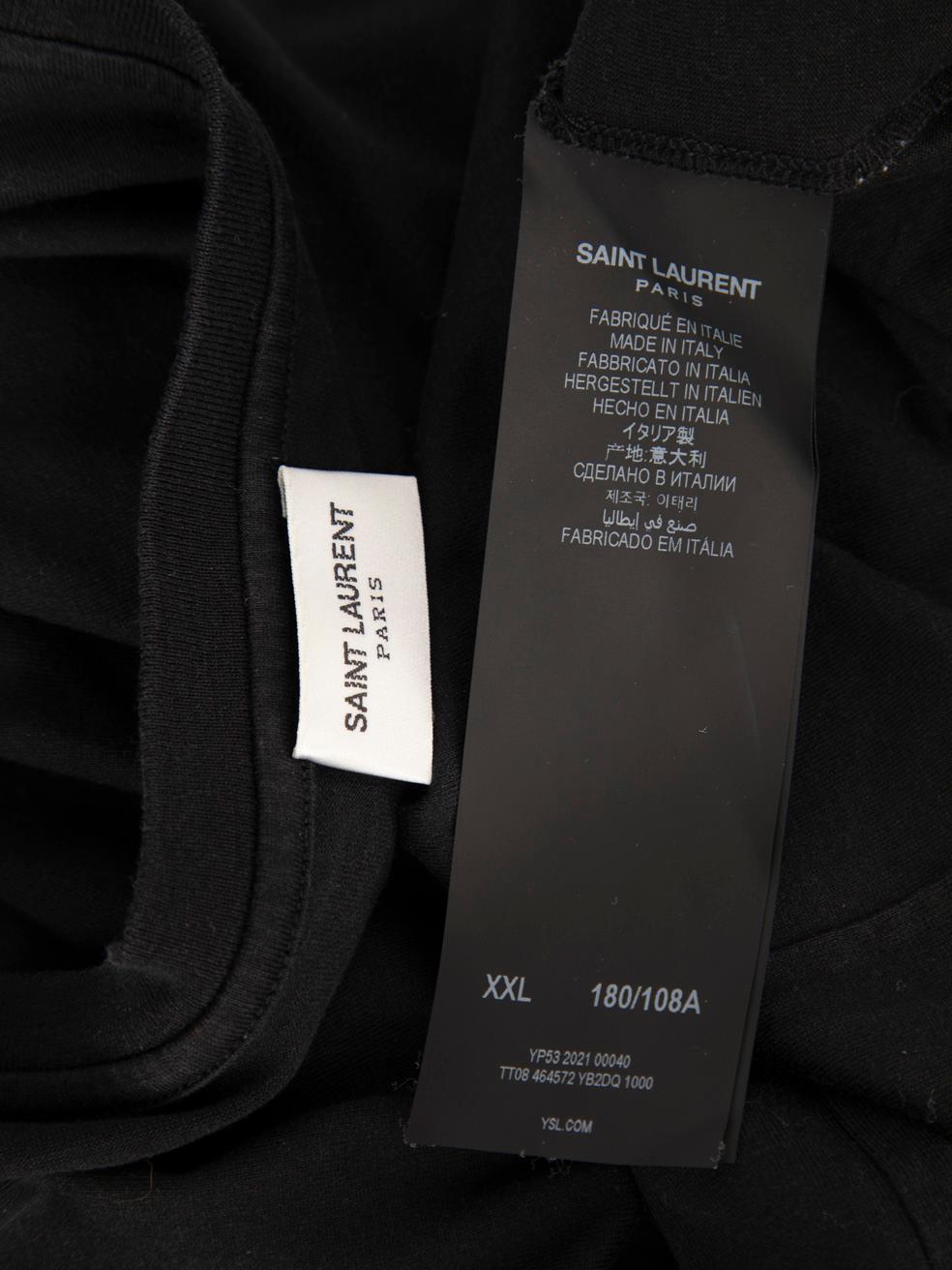 Saint Laurent Black Logo Print Short Sleeve T-Shirt Size XXL Bon état - En vente à London, GB