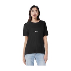 Camiseta de manga corta Saint Laurent negra con logotipo Talla XXL