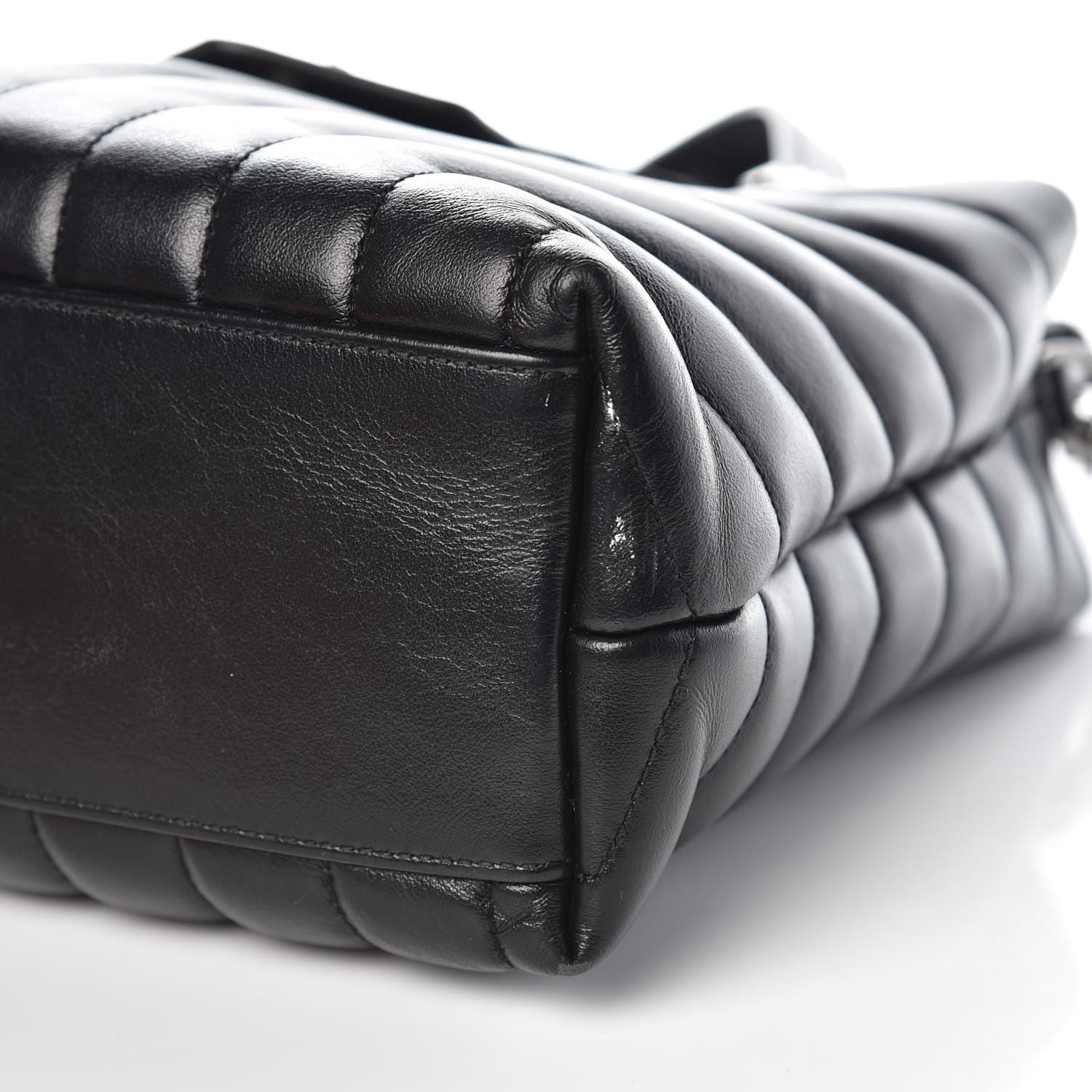 Saint Laurent Bolso Tote Loulou Cabas Negro Pequeño Shopper en venta 3