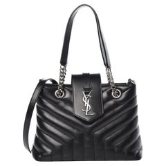 Saint Laurent Bolso Tote Loulou Cabas Negro Pequeño Shopper