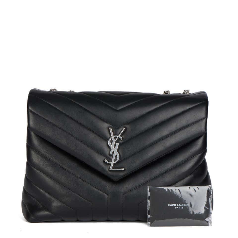 Women's or Men's Saint Laurent Black M Quilted Calfskin Leather LouLou