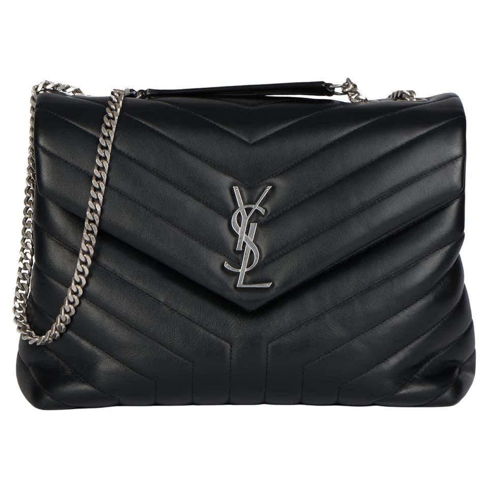 Saint Laurent Black M Quilted Calfskin Leather LouLou 4