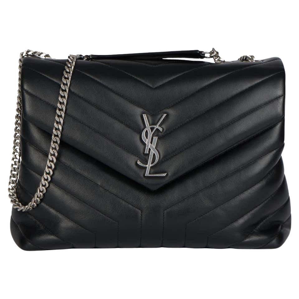 Saint Laurent Black M Quilted Calfskin Leather LouLou