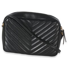 Saint Laurent Black Matelasse Calfskin Lou Camera Bag