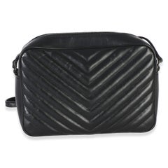 Saint Laurent Black Matelasse Calfskin Lou Camera Bag