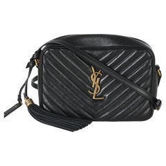 Saint Laurent Black Matelasse Calfskin Lou Camera Bag