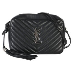 Saint Laurent Black Matelasse Calfskin Lou Camera Bag
