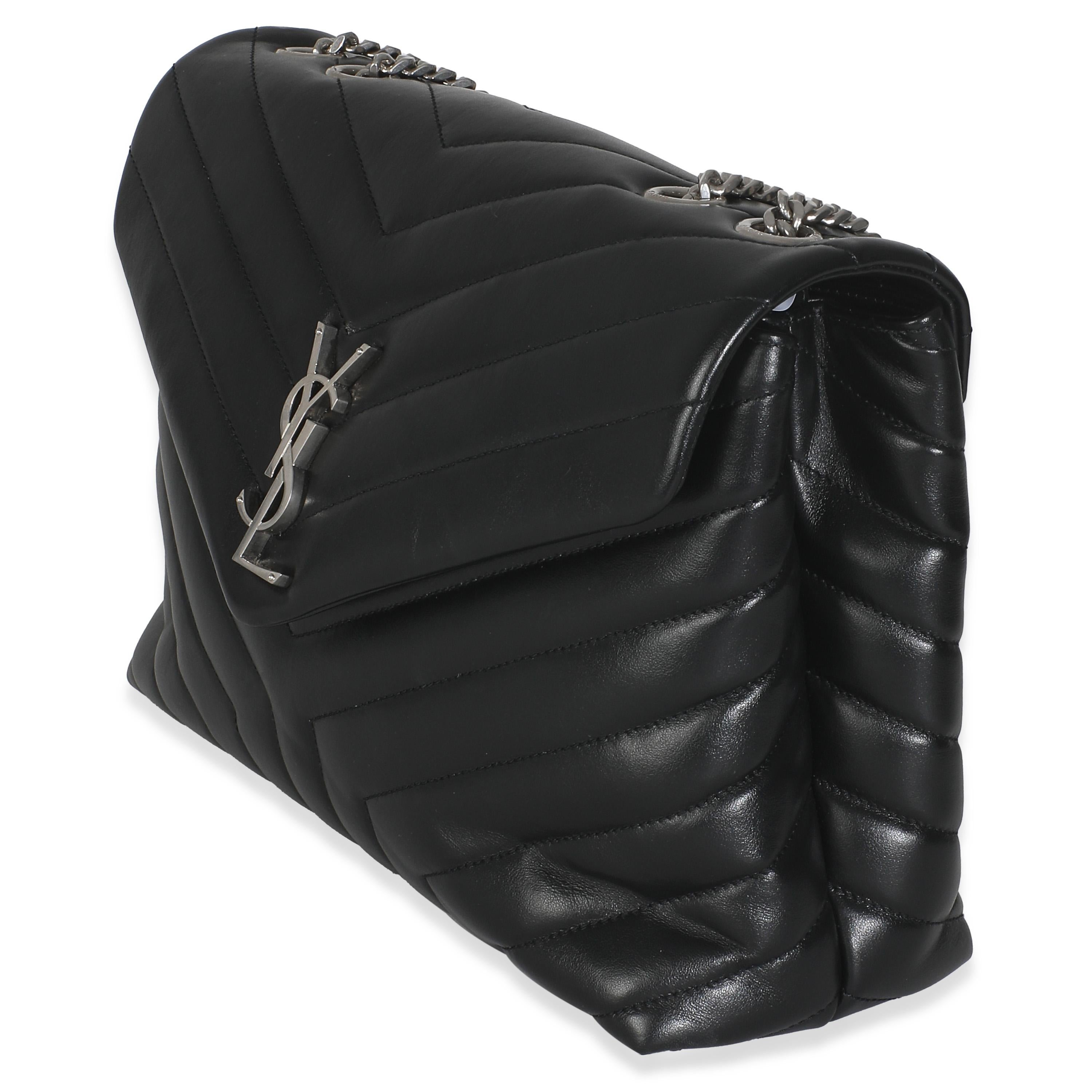 Saint Laurent Noir Matelasse Calfskin Medium Loulou Unisexe en vente