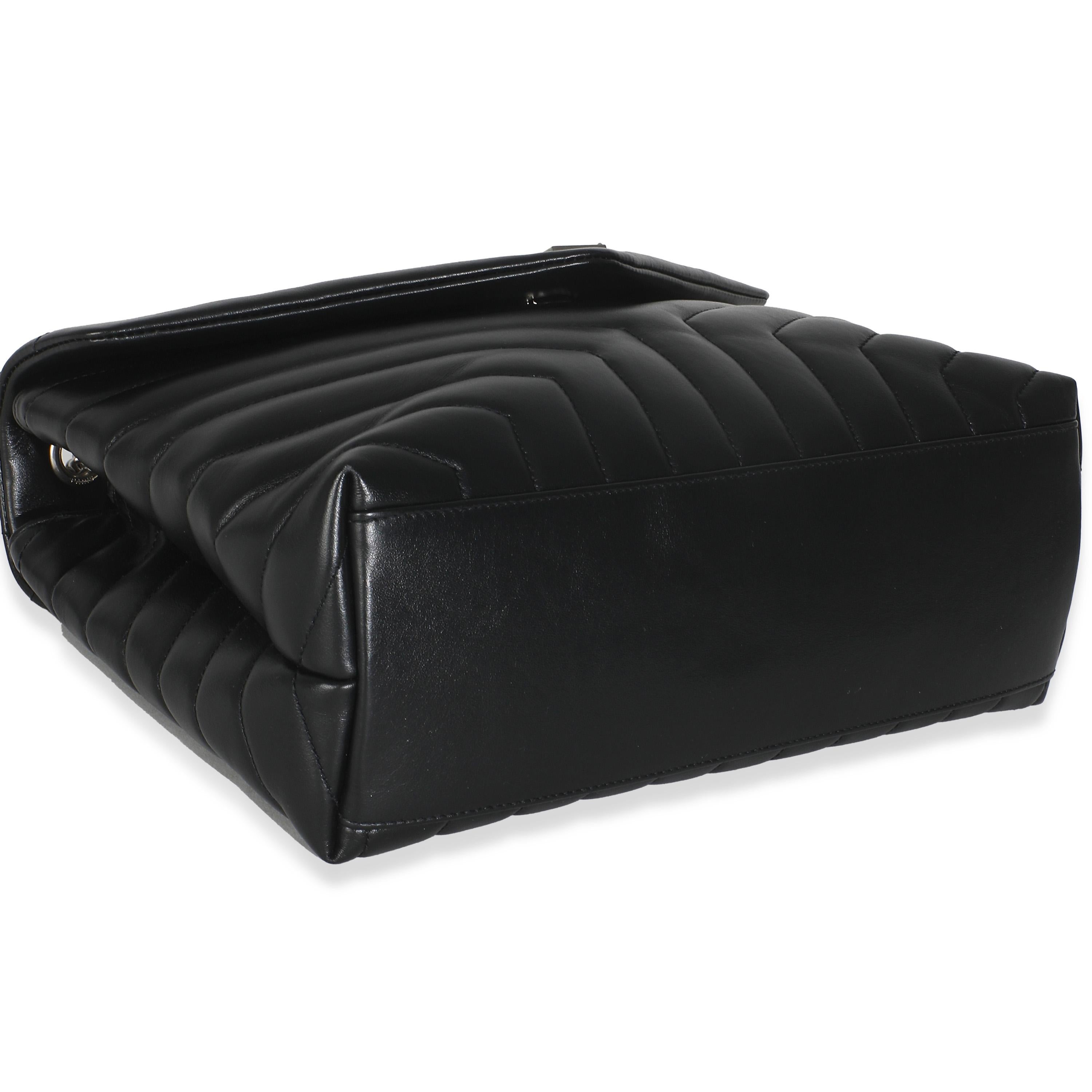 Saint Laurent Noir Matelasse Calfskin Medium Loulou en vente 1