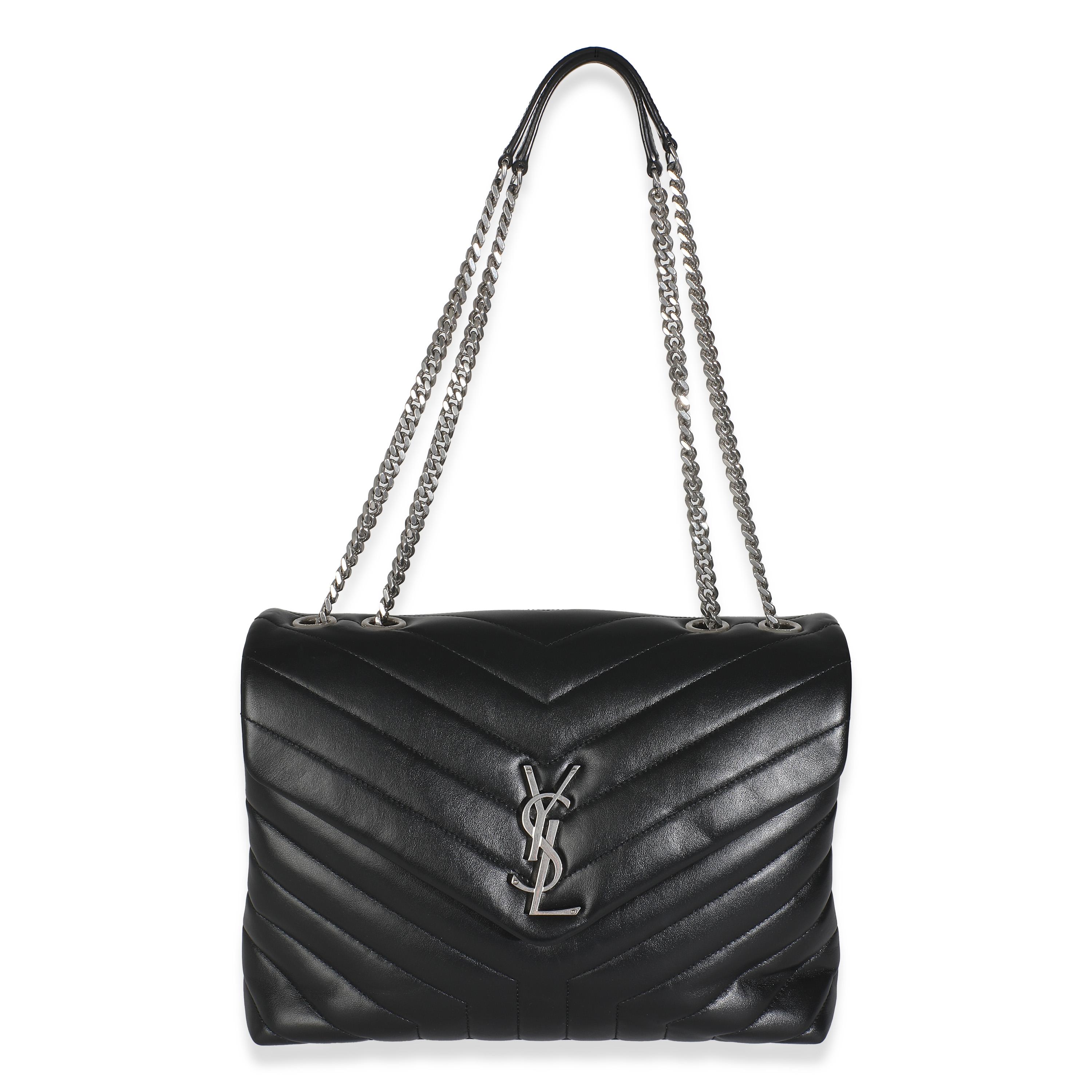 Saint Laurent Noir Matelasse Calfskin Medium Loulou en vente 2