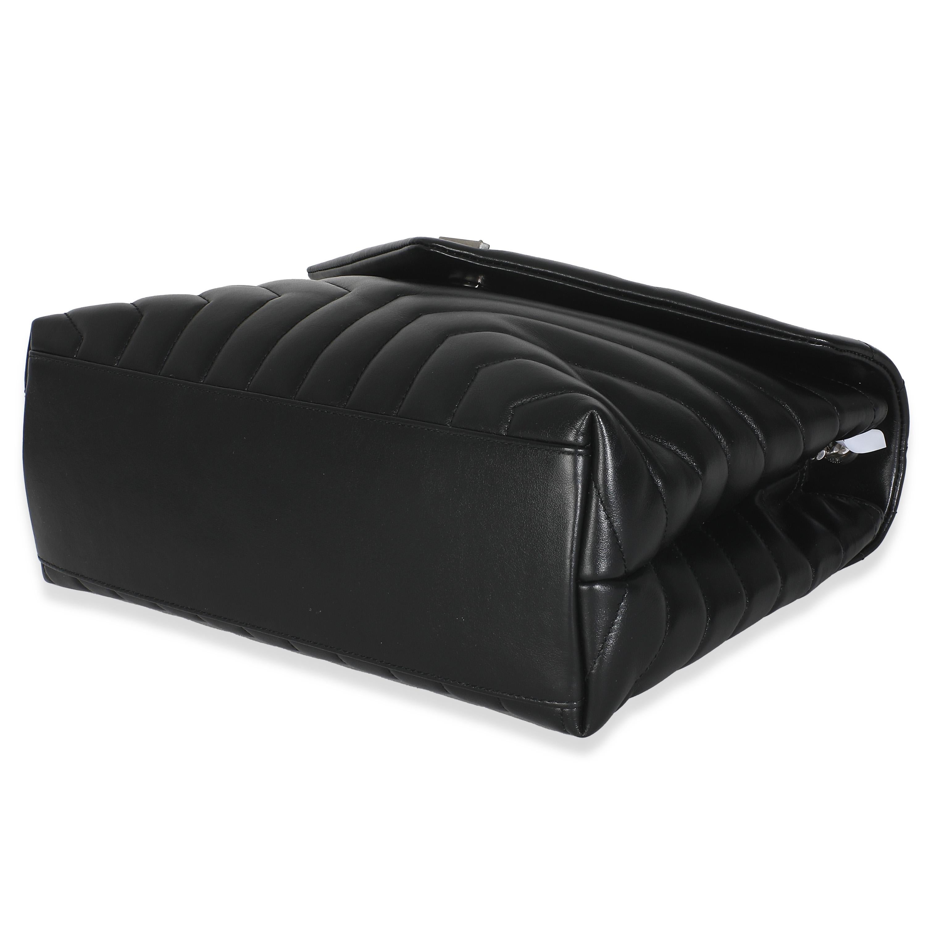 Saint Laurent Noir Matelasse Calfskin Medium Loulou en vente 3