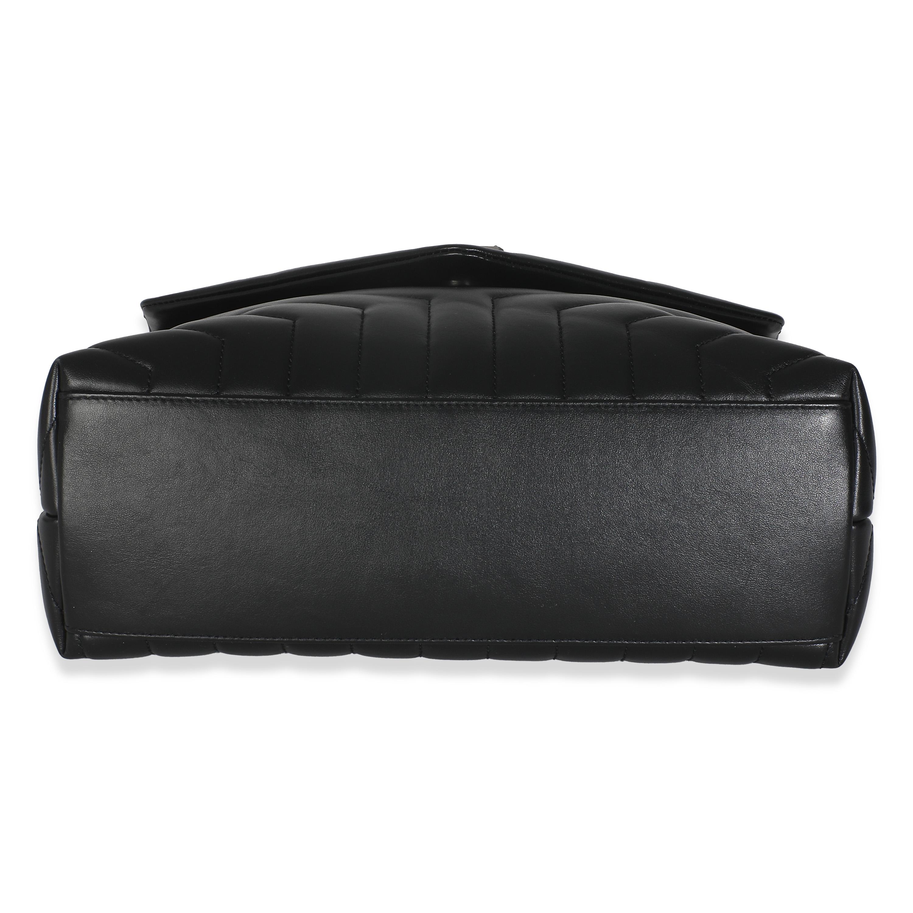 Saint Laurent Noir Matelasse Calfskin Medium Loulou en vente 4
