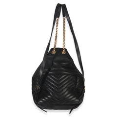 Saint Laurent Black Matelasse Lambskin Monogram Joe Backpack