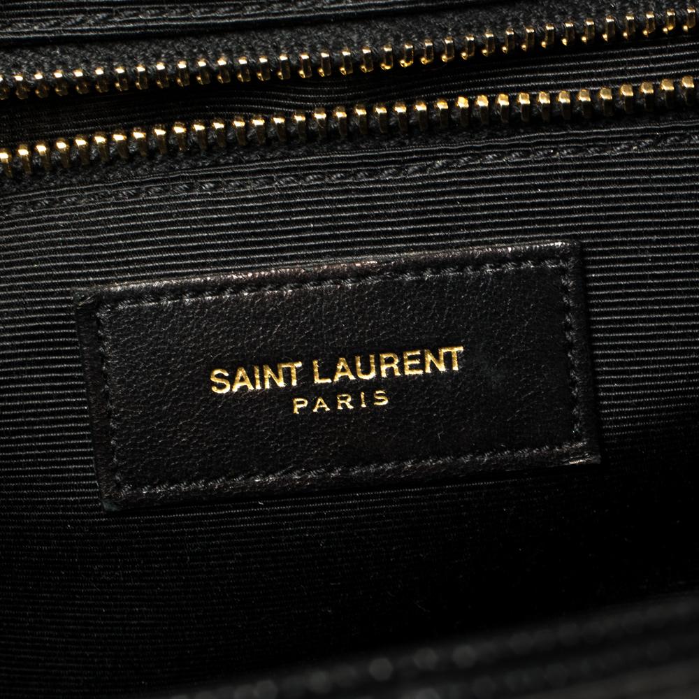 Saint Laurent Sac à Rabat Cassandre Large en Cuir Matelassé Noir 1