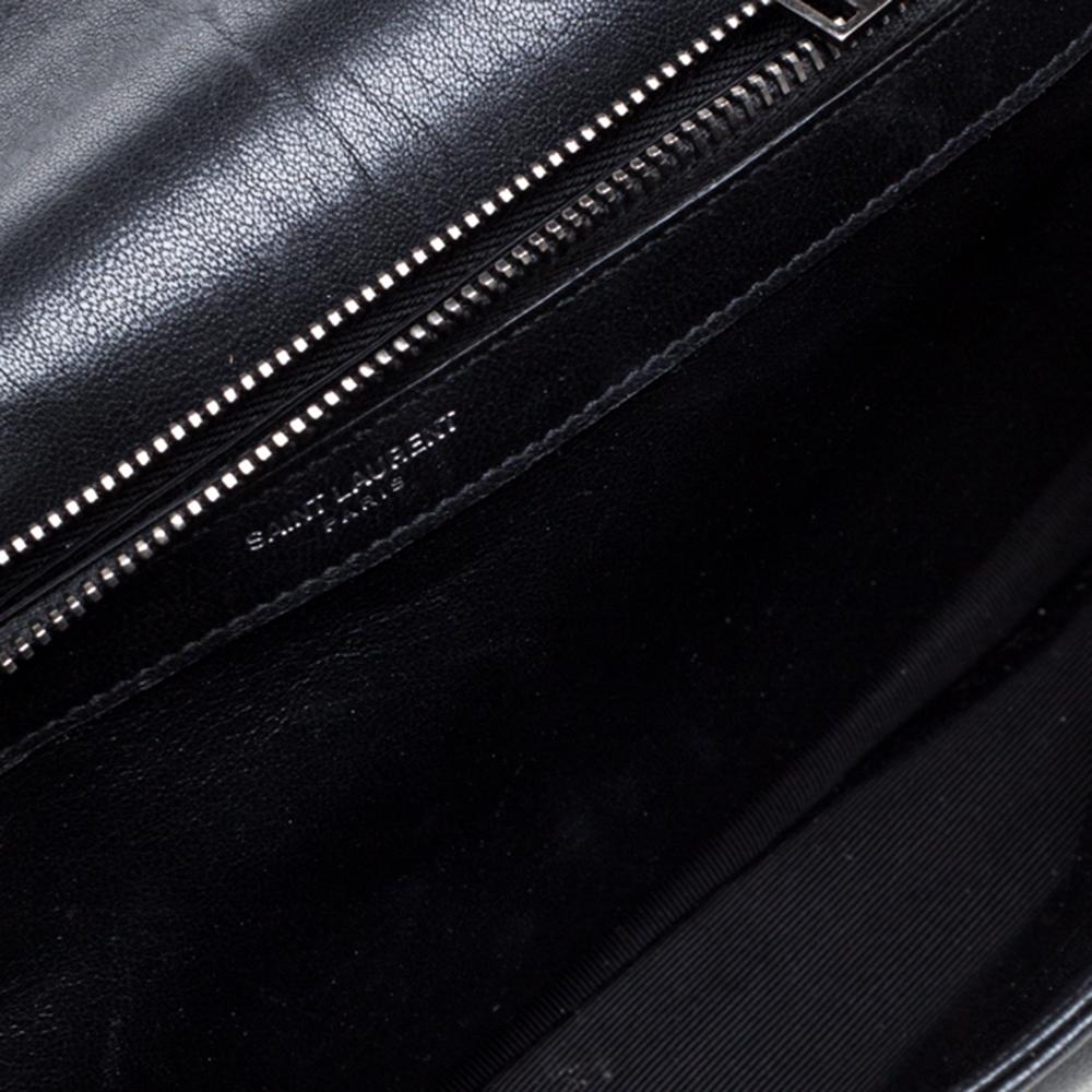Saint Laurent Black Matelasse Leather Large College Top Handle Bag 7