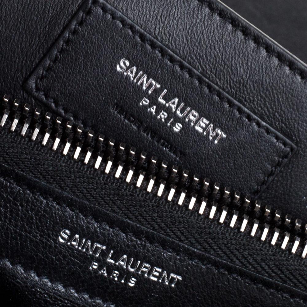 Saint Laurent Black Matelasse Leather Large College Top Handle Bag 4