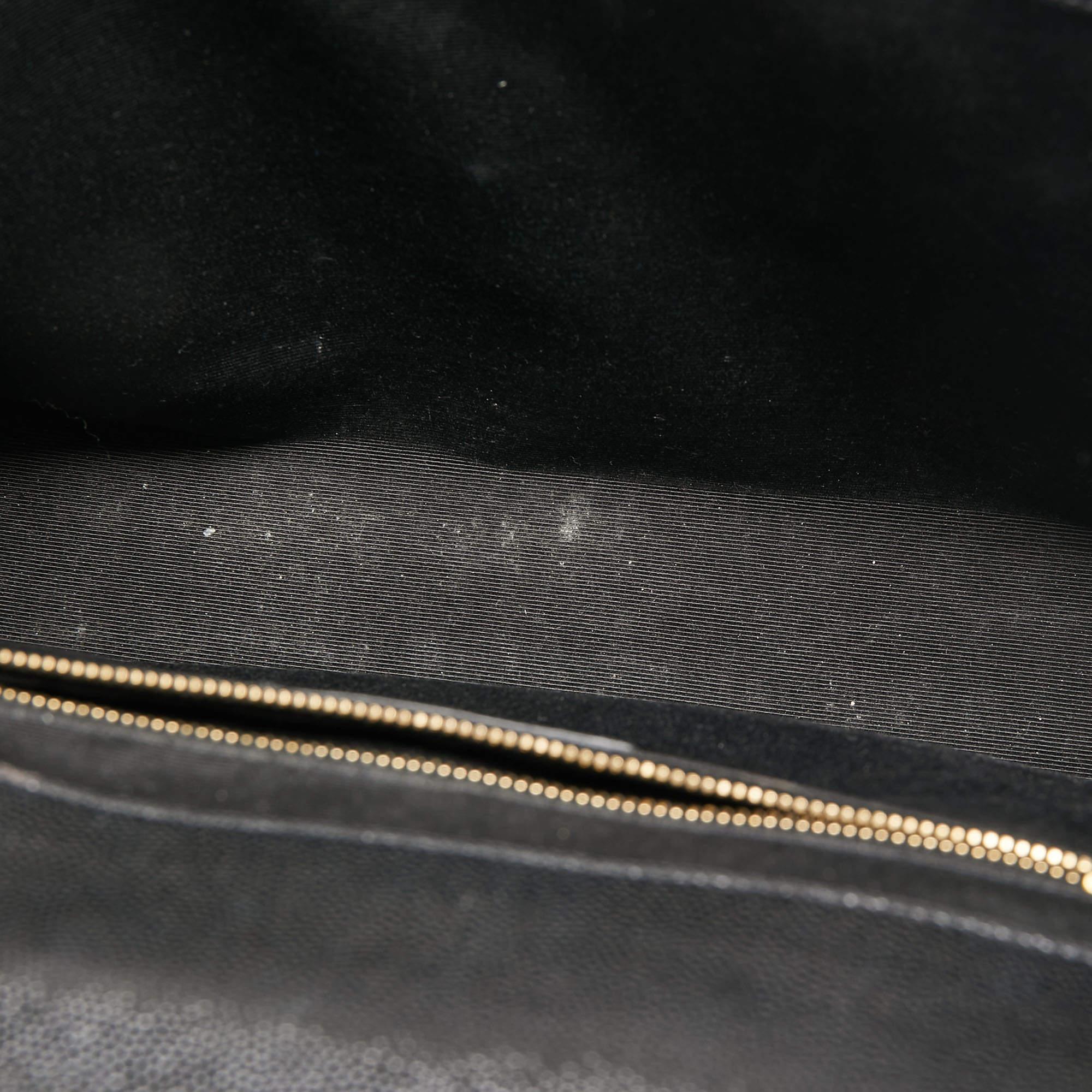Saint Laurent Black Matelasse Leather Large Monogram Envelope Shoulder Bag 6