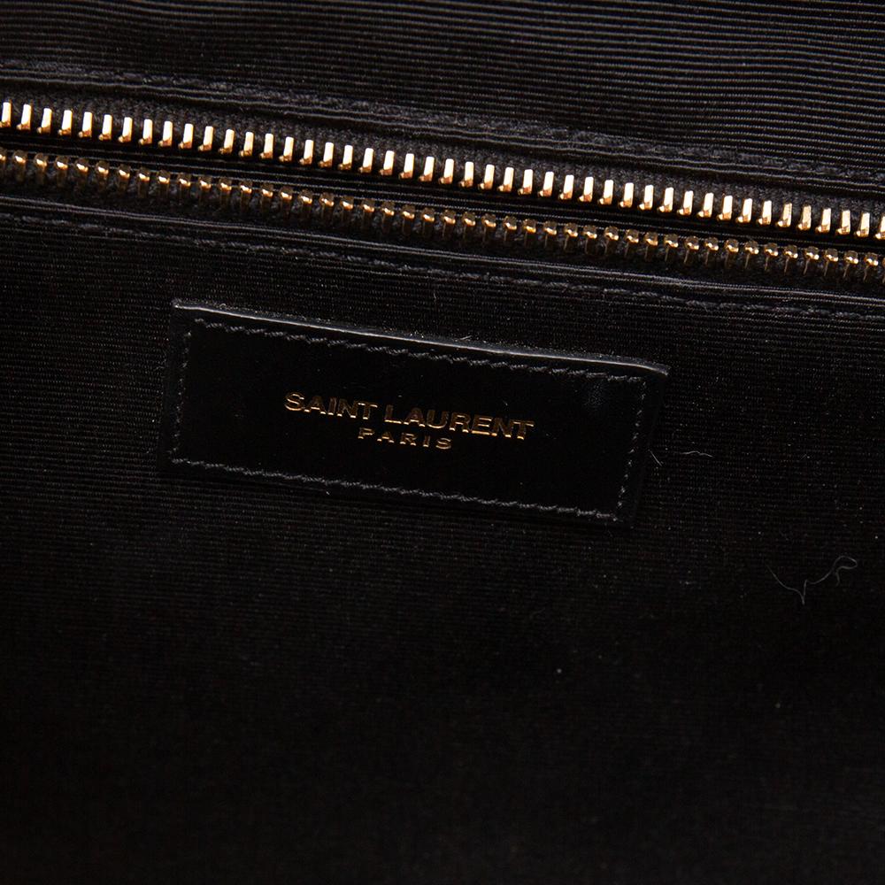 Saint Laurent Black Matelassé Leather Large Monogram Envelope Shoulder Bag 5