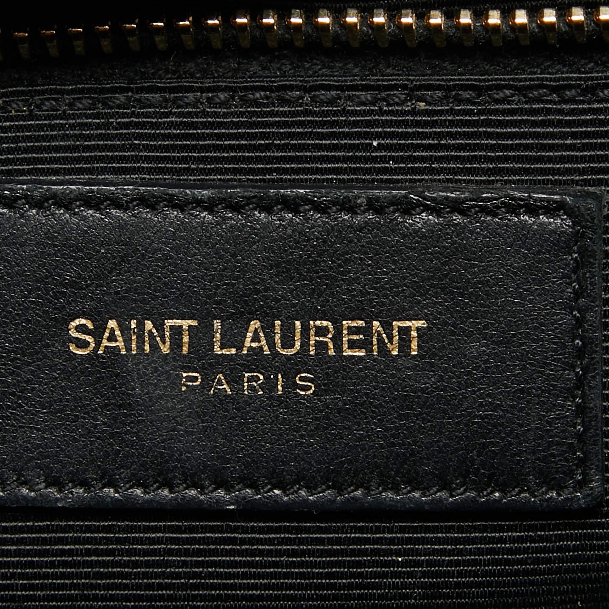 Saint Laurent Black Matelasse Leather Large Monogram Envelope Shoulder Bag 7