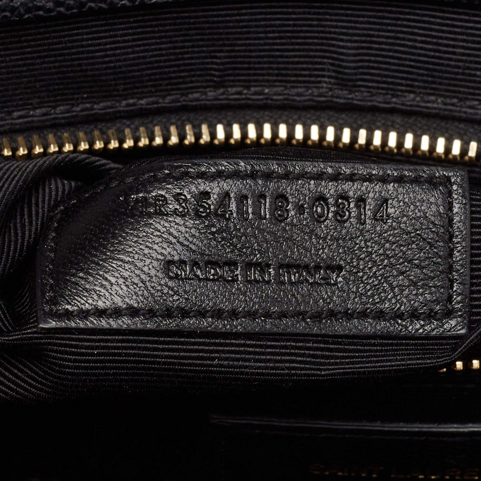 Saint Laurent Black Matelasse Leather Large Monogram Envelope Shoulder Bag For Sale 12