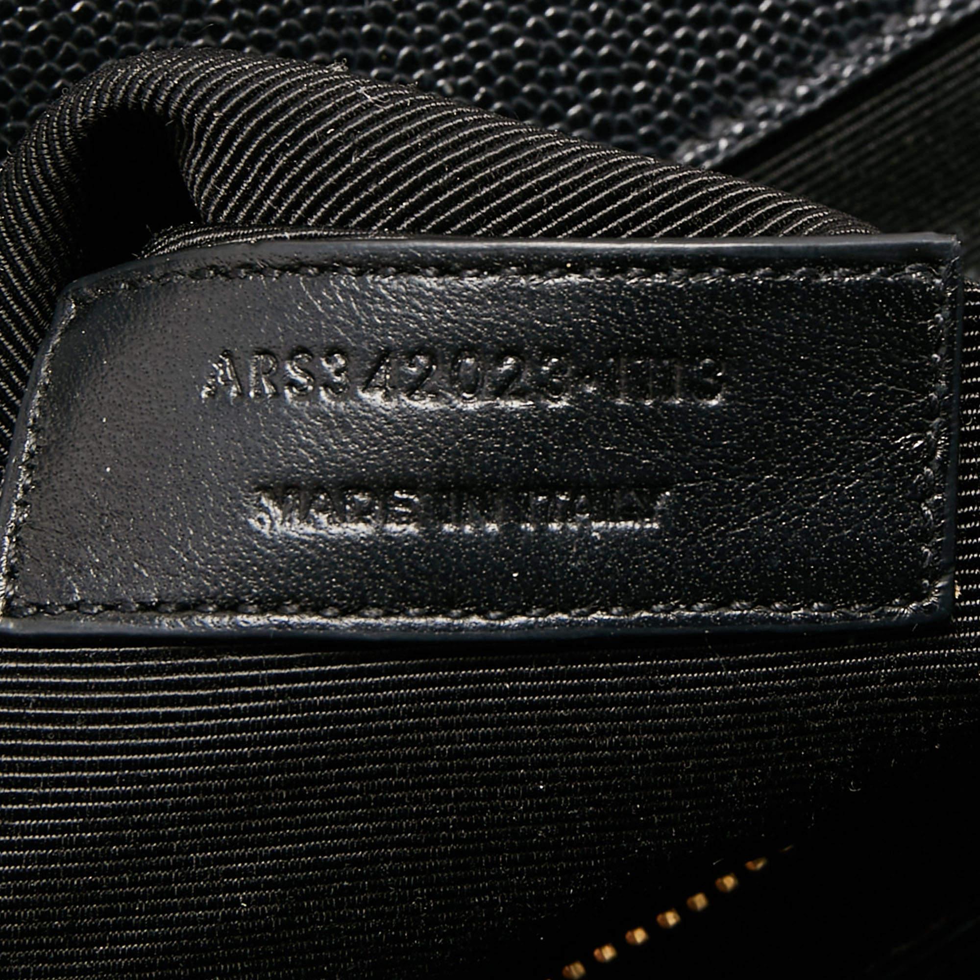 Saint Laurent Black Matelasse Leather Large Monogram Envelope Shoulder Bag 5
